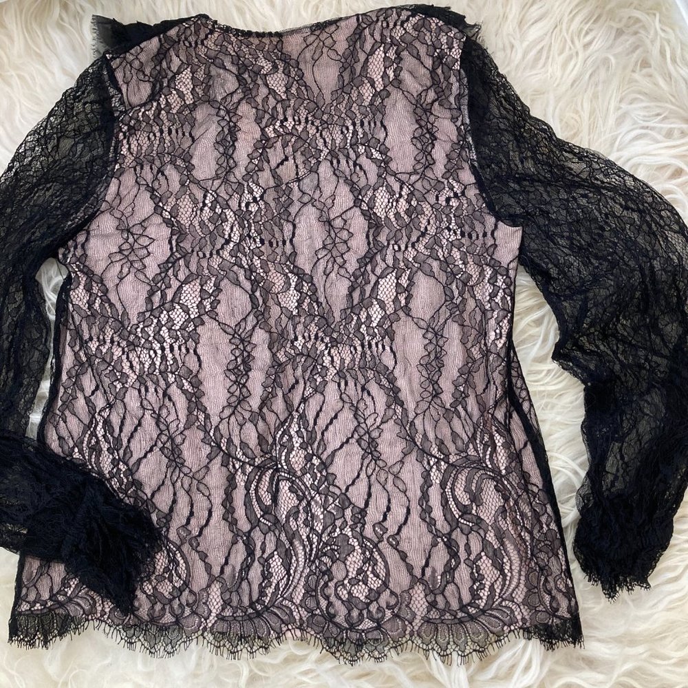 ALEXIS Lace Pattern V-Neck Blouse - Picture 12 of 14